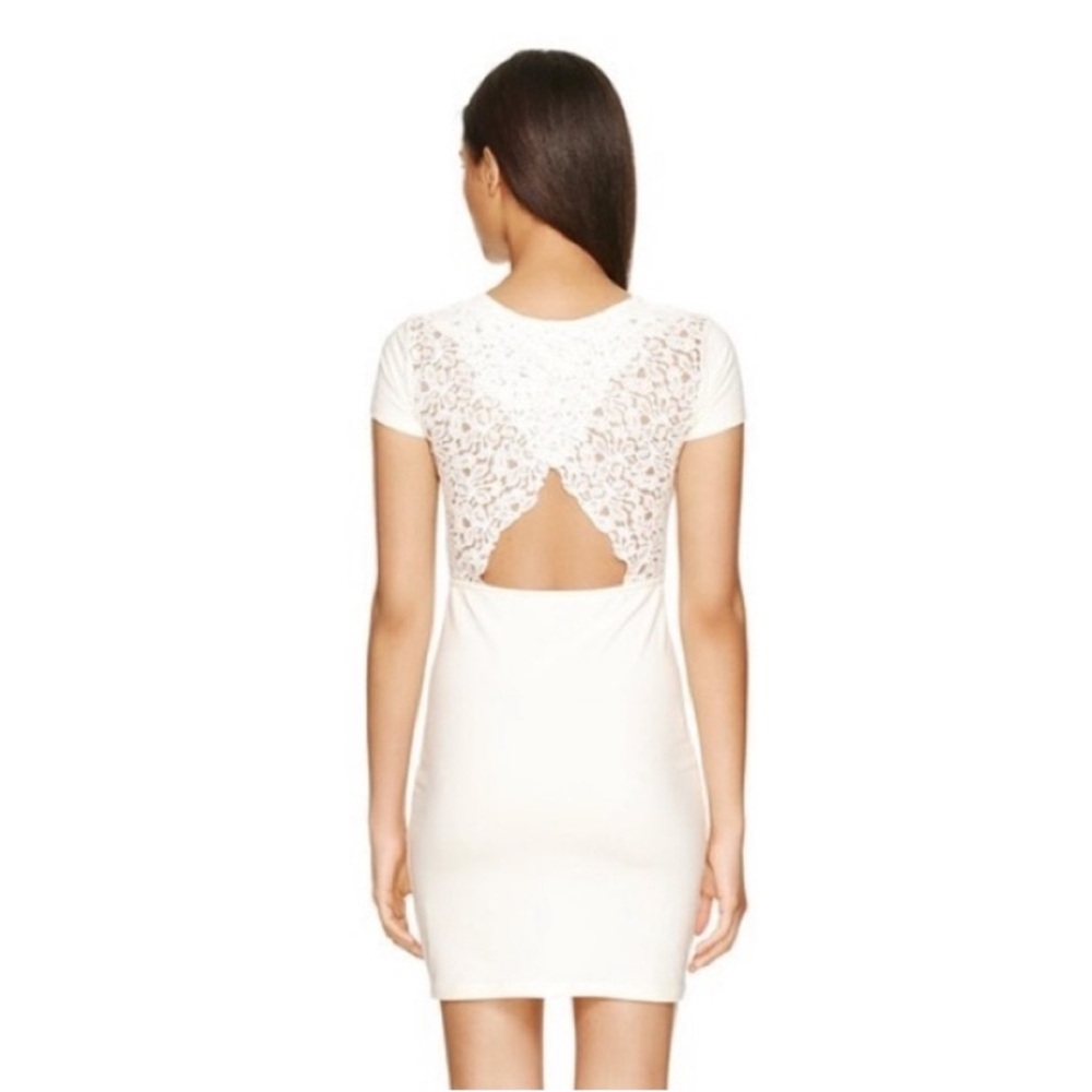 Talula Sz M Jersey Lace Back Dress Cream